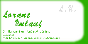 lorant umlauf business card